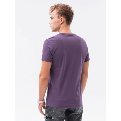 Ombre Clothing pánské tričko s krátkým rukávem Elis fialová