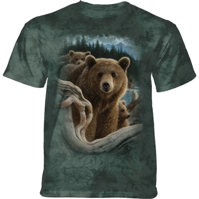 Pánské batikované triko The Mountain Backpacking Bear zelená