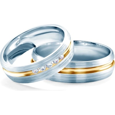 SAVICKI Сватбени халки: двуцветно злато, кръгли. 6 мм