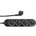 Shelly Разклонител Shelly Power Strip 4 Gen4, 4 гнезда, защита от пренапрежение, Wi-Fi, Bluetooth, 1.5m кабел, черен