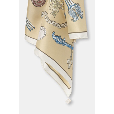 Tory Burch шалче дамско от коприна Rattles (184106)