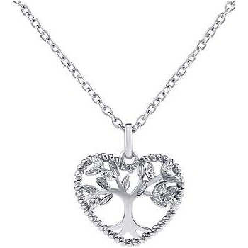 SILVEGO Strieborný náhrdelník s príveskom strom života v srdci zethar JJJ0971N