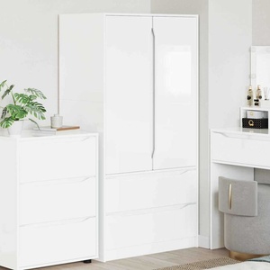 vidaXL Гардероб с чекмедже Висок Гланцов Бял 79, 5 x 49 x 156 см (3406249)