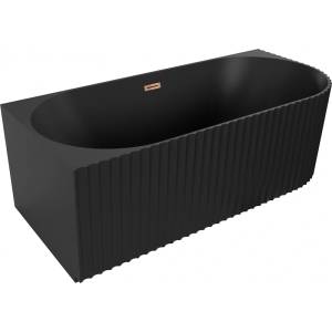 Mexen Gia самостоятелна ъглова оребрена вана лява 170 x 80 см, черна мат, (52701708071L-60)
