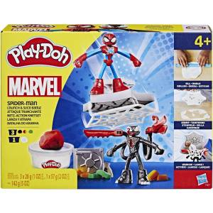 Hasbro Комплект с моделин Play-Doh Marvel - Spider-Мan, Launch And Slice Battle (F9827) - ozone