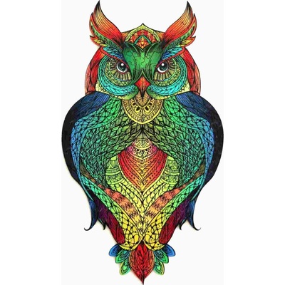 Wooden Dřevěné Sova Rainbow Owl 137 dílků