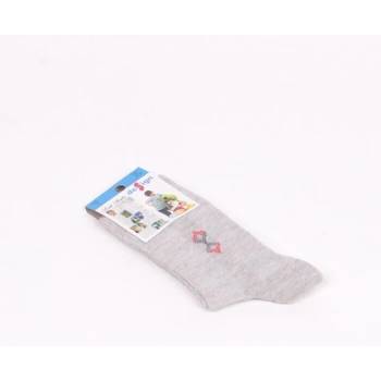 Image 1 of Детски памучни чорапи в светлосив цвят с фигурка и надпис