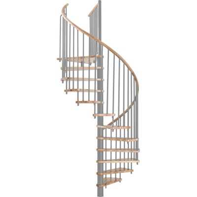 Minka STAIRS Kombinované točité schodiště Spiral Wood buk/šedá pr. 120 cm
