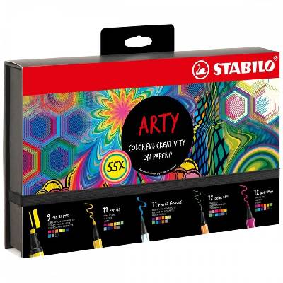 Творчески комплект, Stabilo, Arty Colorful ST77/6-3-20, 55 части (ST77/6-3-20)