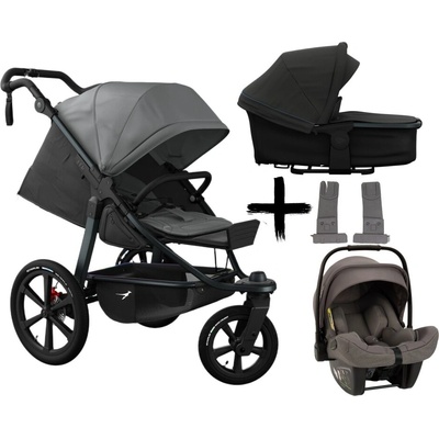 Tfk set PRO frame 2024+carrycot+seat 2026 Anthracit/Grey+Nuna Pipa Next a adaptéry