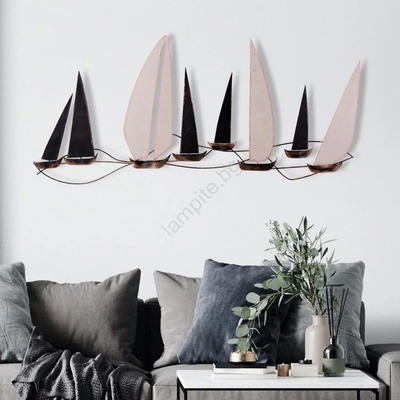 Asir Декорация за стена 52x117 см платноходки метал (AS1487)