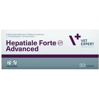 VetExpert Hepatiale Advanced - хранителна добавка за кучета и котки, за подпомагане на чернодробната функция в случаите на чернодробна недостатъчност, заболявания на черния дроб и отравяния, 30 таблетки, Vet Expert - Полша