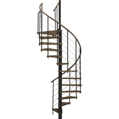 Minka STAIRS Kombinované točité schodisko Venezia orech/čierna pr. 140 cm