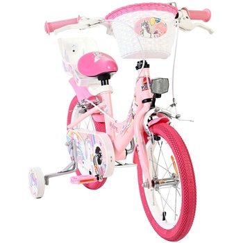E & L Cycles Детски велосипед с помощни колела E&L cycles Volare - Unicorn, 14'', розов (61471)