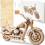 Robotime Drevené 3D mechanické puzzle Motorka Cruiser 420 ks