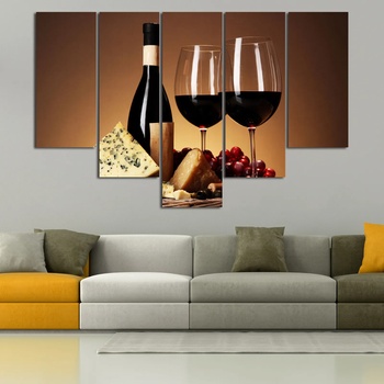 Vivid Home Декоративни панели Vivid Home от 5 части, Вино, PVC, 160x100 см, 6-та Форма №0905