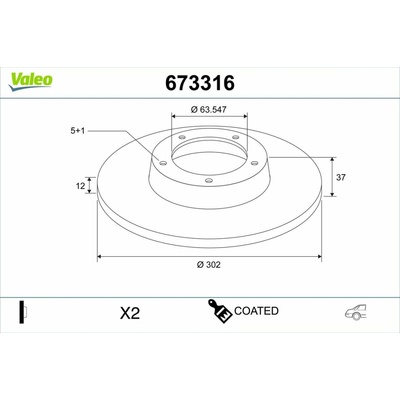 Brzdový kotúč VALEO 673316