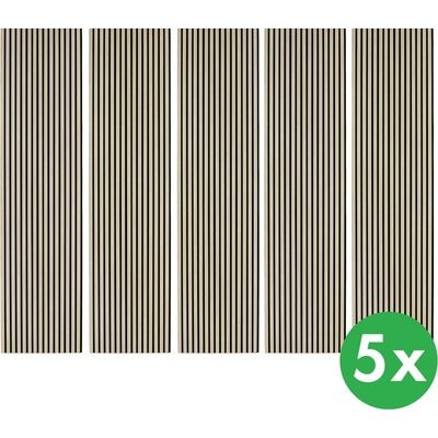 B2B Partner Dřevěný akustický panel, 2400 x 600 mm, B2BP006, balení 5 ks, dub mořený