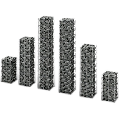 vidaXL Комплект габионни кошове, 6 бр, поцинкована тел (141049)
