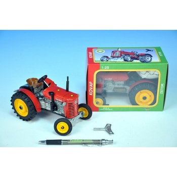 Kovap Kovap Traktor Zetor 25A červený na klíček kov 15cm v krabičce 1:25