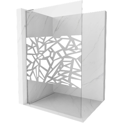 Mexen Kioto L Душ стена Walk-in 120 x 200 cm, бял модел, хром - 800-120-103-01-85 (800-120-103-01-85)
