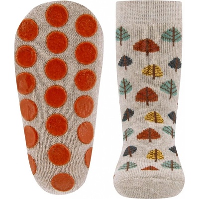 Ewers Stoppersocken Bäume dkl beige mel