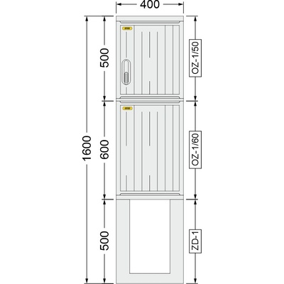 SFOS 400x1600x245mm OZ-1/50 + OZ-1/60 + ZD-1