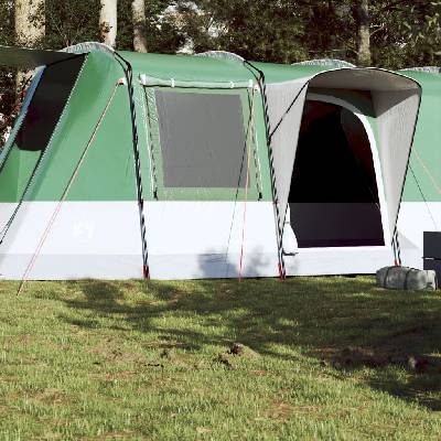 vidaXL Къмпинг палатка тунелна, 4-местна, зелена, водоустойчива (94628)