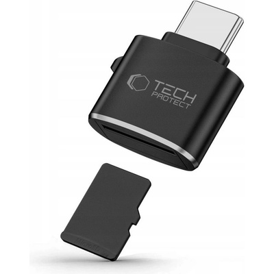 Tech-Protect Преходник на Thech-Protect Ultraboost от Type C към четец на карта Micro SD/TF - Black (5906302361953)
