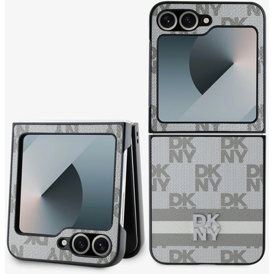 DKNY PU кожа с кариран десен и райета заден капак за Samsung Galaxy Z Flip 6 Beige DKNY | Lilav | ЖЕНИ | UNI