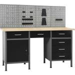 vidaXL Работна маса с четири стенни панела (3053429)