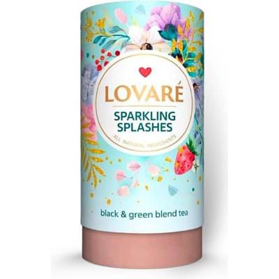 Lovaré Sparkling Splashes čierny a zelený čaj 80 g