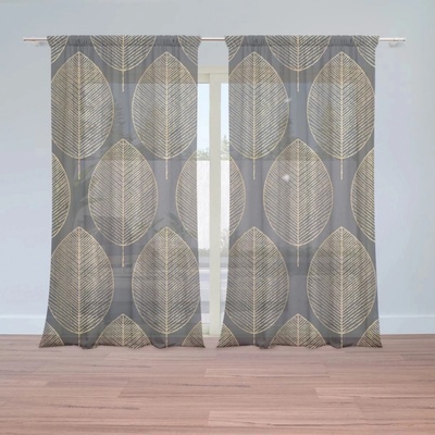 Záclony Zlaté listy: 2 ks - 150x250 cm - Sablio
