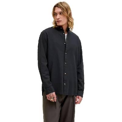 Риза с дълъг ръкав Jack & jones Esummer Linen Blend Band long sleeve shirt - Black (Black)