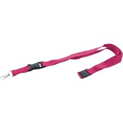 Snúrka na krk s odnímateľnou karabínou a skobou 20x560 mm ružová