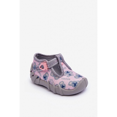 Befado 110P474 Shiny slippers grey and pink