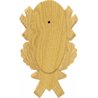 Vyřezávaná dubová podložka pod trofej Oak 4 18x9 cm bledá
