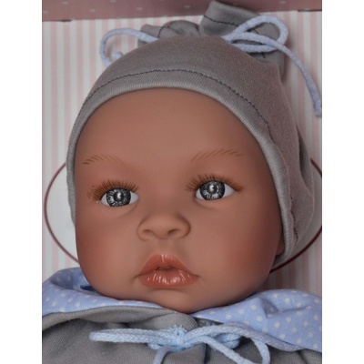 Asivil Realistické miminko LEO v soupravě s oboustrannou bundou