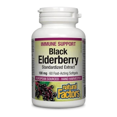 Natural Factors Black Elderberry Standardized Extract 100 mg [60 Гел капсули]