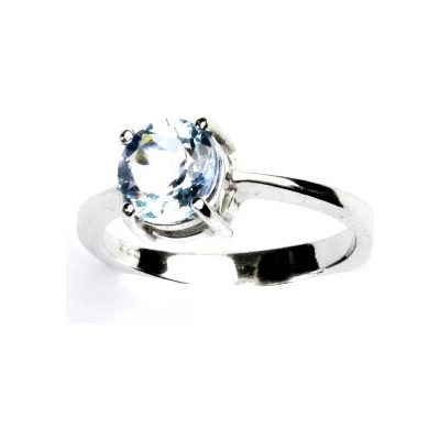 Čištín Zlatý prsten přírodní topaz sky bílé i žluté zlato T 1252