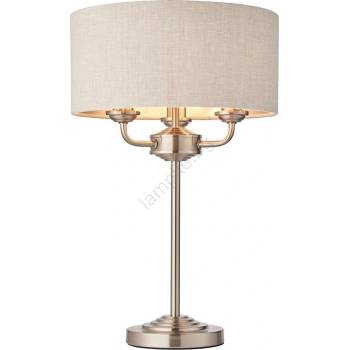 Endon Lighting 94369 - Настолна лампа HIGHCLERE 3xE14/18W/230V бежов/матов хром (EN0052)