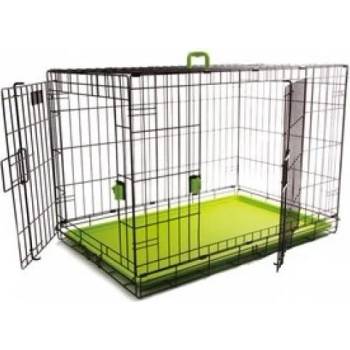 M-PETS Voyager Wire Crate 2 doors Green - метална, сгъваема клетка със зелено дъно, размер ХL - 106, 5 x 71 x 76 см, Белгия - 10451403