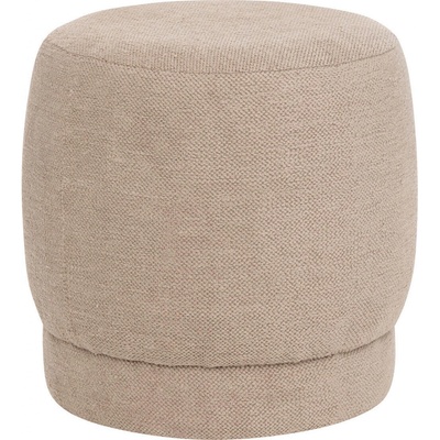 Atmosphera Čalouněný kulatý puf AMEA bouclé, Ø 39 cm barva béžová