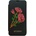GUESS Flower Desire Book Case - дизайнерски кожен калъф, тип портфейл за iPhone XS, iPhone X (черен)