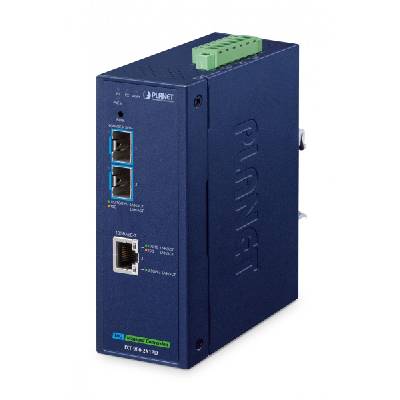 IP40 Industrial 2-Port мрежов медиен конвертор 10000 Мбит/с Син (IXT-900-2X1PD)