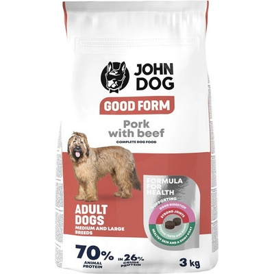 John Dog Good Form Medium and large breeds Pork with beef 3 kg