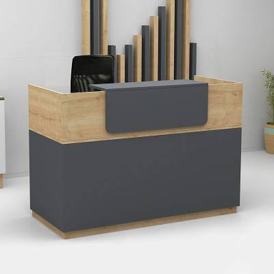 TopMebel Leммон меламинов приемен офис в сонома - антрацитен цвят 160x70x110см