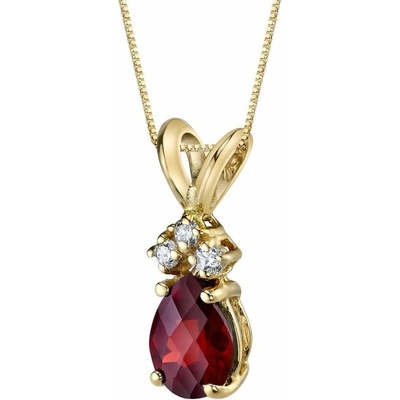 Eppi Granátová slza ve zlatém přívěsku s diamanty Electrah P34443