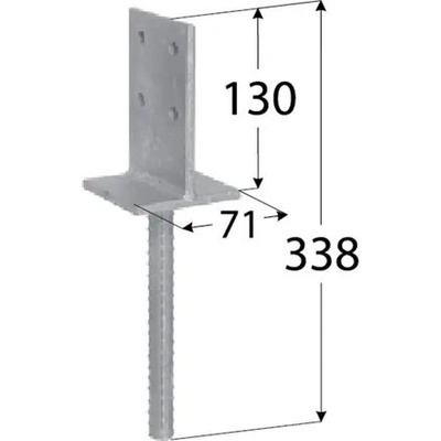 Domax PSW 70 Pätka stĺpiku zapustená 71x130x71x8mm