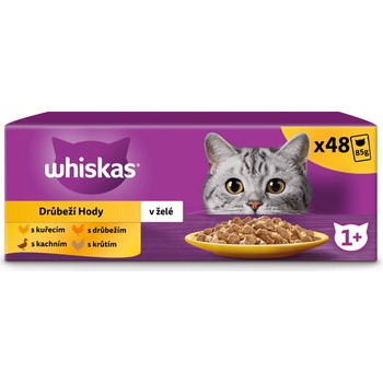 Whiskas hydinový výber v želé pre dospelé mačky 48 x 85 g